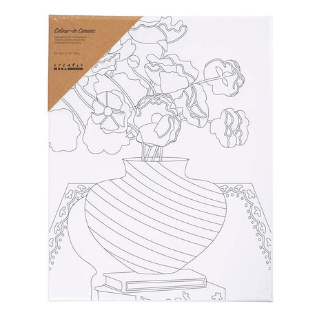 Creativ Company Gemäldeleinwand mit Aufdruck Blumenstrauß in Vase – 24 x 30 cm