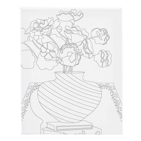 Creativ Company Malleinwand mit Druck, Blumenstrauß in Vase, D: 1,6 cm, Größe 24x30 cm, 360 g, 1 Stück