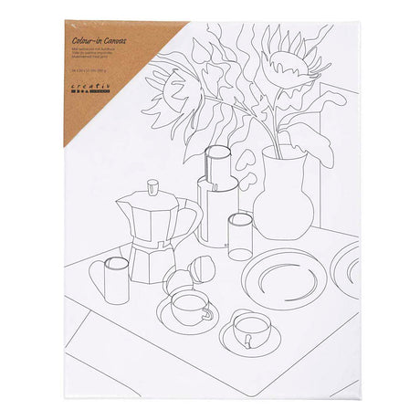 Creativ Company Leinwand mit Aufdruck „Frühstückstisch“ – 24x30cm