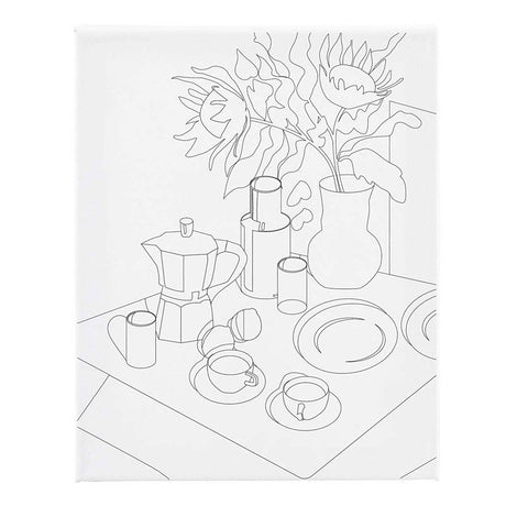 Creativ Company Malleinwand mit Druck, Frühstückstisch, D: 1,6 cm, Maße 24x30 cm, 360 g, 1 Stück