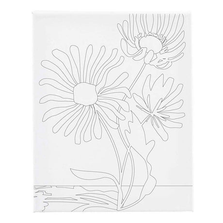 Creativ Company Malleinwand mit Druck, große Blumen, D: 1,6 cm, Größe 24x30 cm, 360 g, 1 Stück