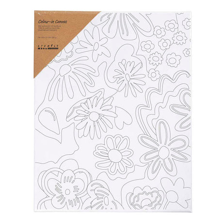 Creativ Company Leinwand mit Blumendruck – 24 x 30 cm
