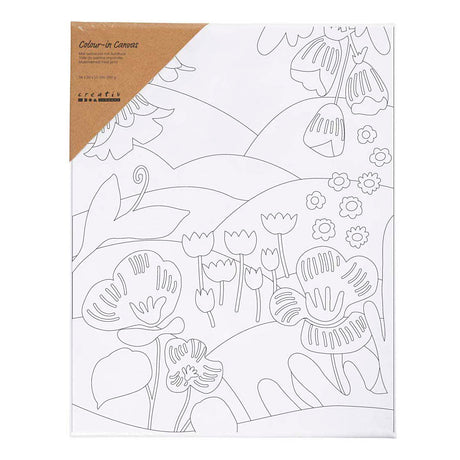 Creativ Company Malleinwand mit Druck, Blumenlandschaft, D: 1,6 cm, Größe 24x30 cm, 360 g, 1 Stück