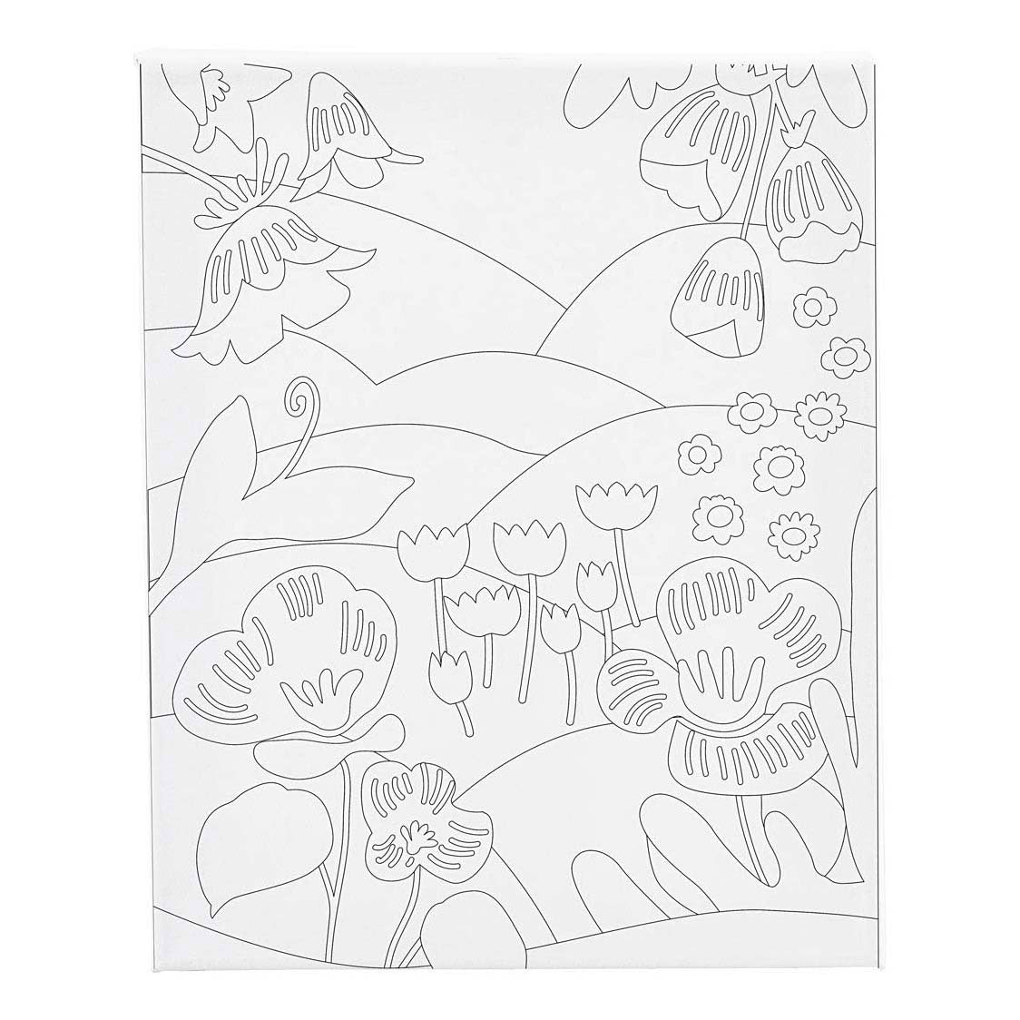 Creativ Company Malleinwand mit Druck, Blumenlandschaft, D: 1,6 cm, Größe 24x30 cm, 360 g, 1 Stück
