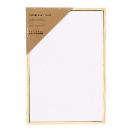 Creativ Company Keilrahmen mit Rahmen, Größe 15,8x23,8 cm, 280 g, weiß, 1 Stück
