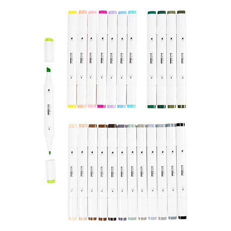 Creativ Company Zeichenstift, Strichstärke 1+8 mm, Pastellfarben, Standardfarben, 24 Stück 1 Box