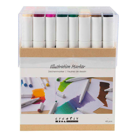 Kreativunternehmen https: www.cchobby.nl Zeichenmarker-Liniendicke-1-8-mm-Standardfarben-48-Stück-1-Box