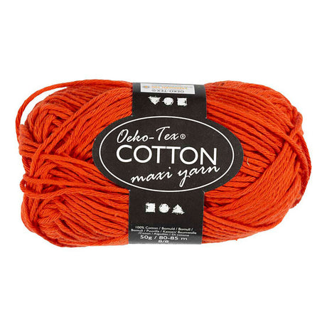 Creativ Company Baumwollgarn, Größe 8 8, L: 80-85 m, rot, 50 g 1 Knäuel