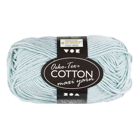Creativ Company Baumwollgarn, Größe 8 8, L: 80-85 m, zartblau, 50 g 1 Knäuel