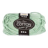 Creativ Company Baumwollgarn, Größe 8 8, L: 80-85 m, Mintgrün, 50 g 1 Knäuel