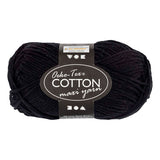 Creativ Company Baumwollgarn, Größe 8 8, L: 80-85 m, schwarz, 50 g 1 Knäuel