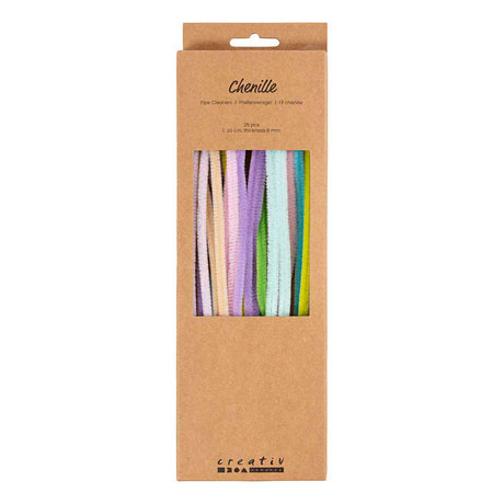 Creativ Company Chenille 6 mm x 30 cm Pastellfarben – 25 Stück.