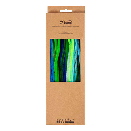 Creativ Company Chenille 6mm x 30cm grüne und türkise Harmonie - 25 Stk.
