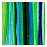 Creativ Company Chenille 6mm x 30cm grüne und türkise Harmonie - 25 Stk.