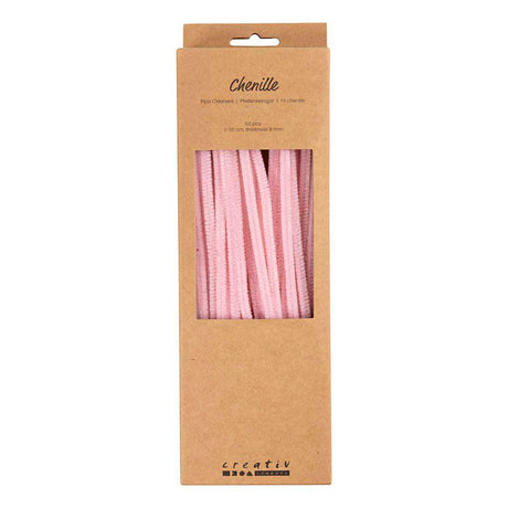 Creativ Company Chenilledraht rosa Bastelmaterial 50 Stück 6mm x 30cm.