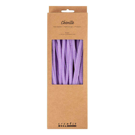 Creativ Company Chenilledraht lila Bastelmaterial 50 Stück 6mm x 30cm.