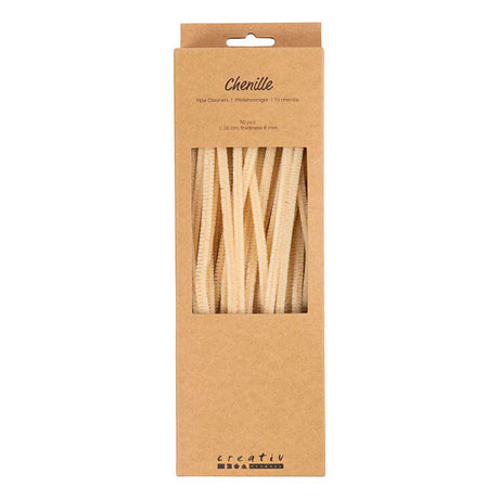 Creativ Company Chenille, L: 30 cm, Stärke 6 mm, beige, 50 Stück 1 Box