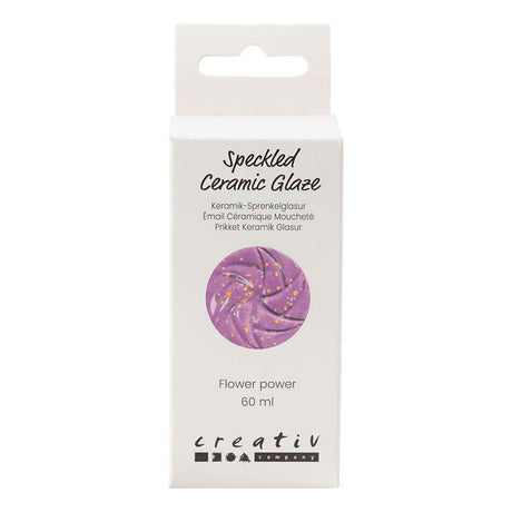 Creativ Company gesprenkelte Keramikglasur 999–1060 C, undurchsichtig, Flower Power – 60 ml