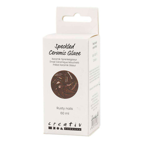 Creativ Company gesprenkelte Keramikglasur, 999–1060 °C, undurchsichtig, rostige Nägel, 60 ml, 1 Flasche
