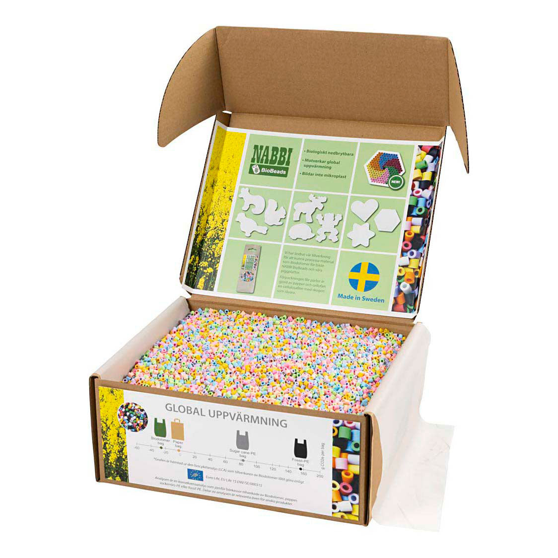 Nabbi-Bioperlen von , Größe 5x5 cm, mittel, Pastellfarben, 55000 Stück 1 Box