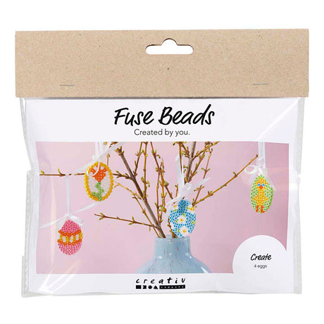 Creativ Company Mini-Hobby-Set Bügelperlen, hängende Eierdekorationen, verschiedene Farben, 1 Box