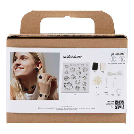 Creativ Company Mini-Hobby-Set Schmuck, Rosen, Schwarz, Schwarz-Weiß, Weiß, 1 Box