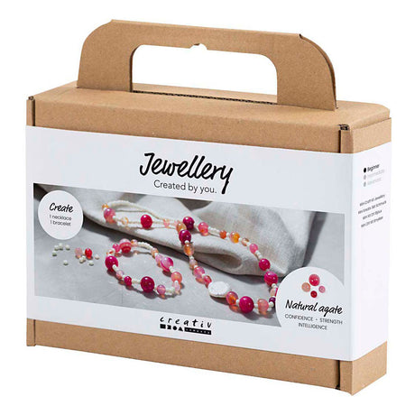 Creativ Company Mini-Hobby-Set Schmuck, Halskette und Armband, rosa, 1 Box
