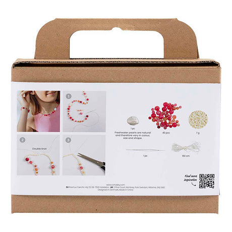 Creativ Company Mini-Hobby-Set Schmuck, Halskette und Armband, rosa, 1 Box