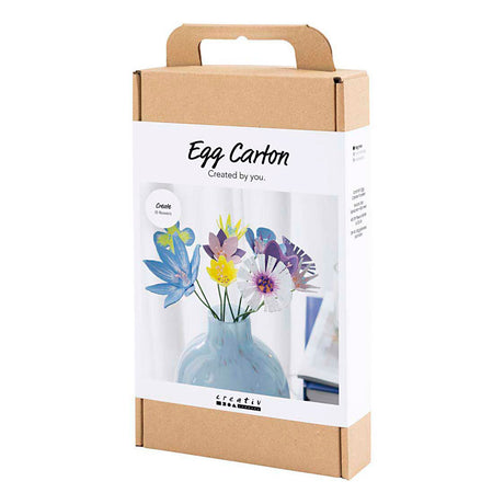 Creativ Company Hobby-Set Blumen aus Eierkartons, Pastellfarben, 1 Box