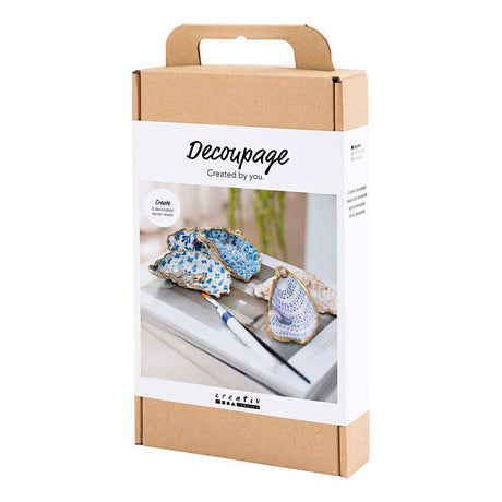 Creativ Company Hobby-Set Decoupage, Austernschalen, blau, 1 Box