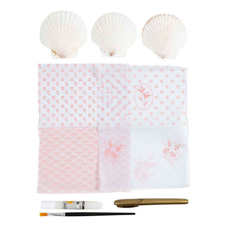 Creativ Company Mini-Hobby-Set Decoupage, Muschelschalen, hellrosa, 1 Box
