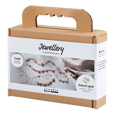 Creativ Company Mini-Hobby-Set Schmuck, Halsketten und Armband, rosa, 1 Box