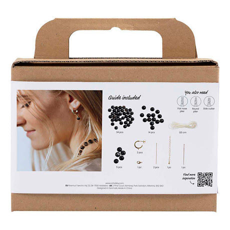 Creativ Company Mini-Hobby-Set Schmuck, Halskette und Ohrringe, schwarz, weiß, 1 Box