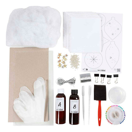 Creativ Company Hobby-Set Cyanotypie, Weihnachtsdekorationen mit Cyanotypie, Blau, Silber, 1 Box