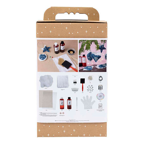 Creativ Company Hobby-Set Cyanotypie, Weihnachtsdekorationen mit Cyanotypie, Blau, Silber, 1 Box