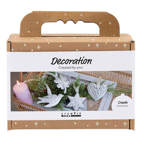 Creativ Company Mini-Hobby-Set Dekoration, Weihnachtsdekoration, silbernes Metall, 1 Box