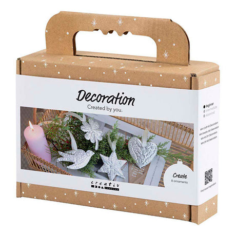 Creativ Company Mini-Hobby-Set Dekoration, Weihnachtsdekoration, silbernes Metall, 1 Box