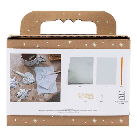 Creativ Company Mini-Hobby-Set Dekoration, Weihnachtsdekoration, silbernes Metall, 1 Box