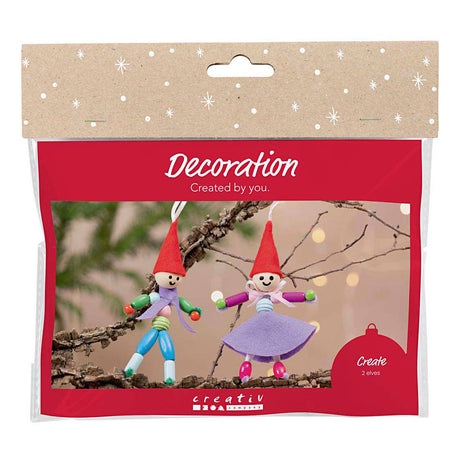 Creativ Company Mini-Hobby-Set Dekoration, Weihnachtszwerge, verschiedene Farben, 1 Box