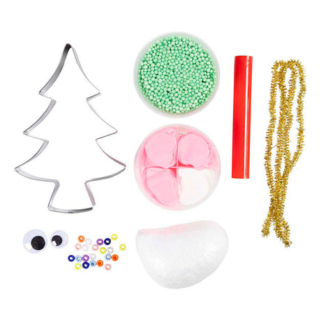 Creativ Company Mini-Hobby-Set Bildhauerei, Weihnachtsbaummonster, verschiedene Farben, 1 Box