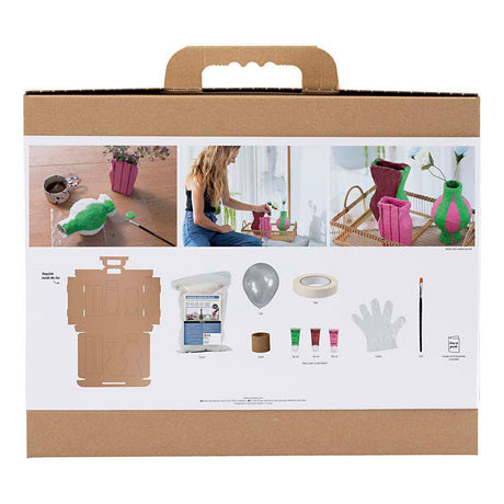 Creativ Company Maxi-Modellbau-Hobby-Set, Pappmaché-Vasen, verschiedene Farben, 1 Box