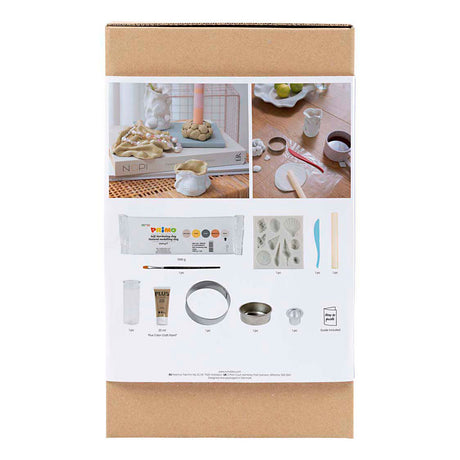 Creativ Company Modellbau-Hobbyset, Vasen und Kerzenständer, Beige, Elfenbein, gebrochenes Weiß, 1 Box