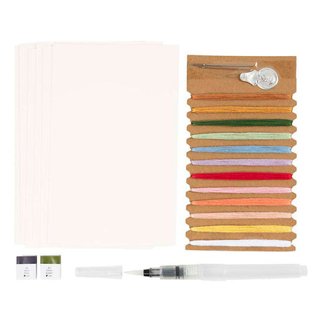 Creativ Company Mini-Hobby-Set Sticken, Gemälde mit Stickerei, verschiedene Farben, 1 Box