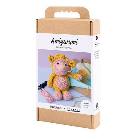 Creativ Company Hobby-Set Amigurumi, Igel, hellrosa, warmes Gelb, 1 Box