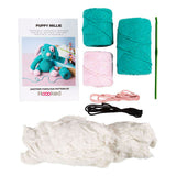 Creativ Company Hobby-Set Amigurumi, Welpe, Pastellrosa, Dunkeltürkis, 1 Box