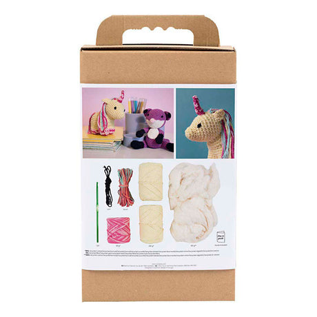 Creativ Company Hobby-Set Amigurumi, Einhorn, Regenbogenfarben, 1 Box