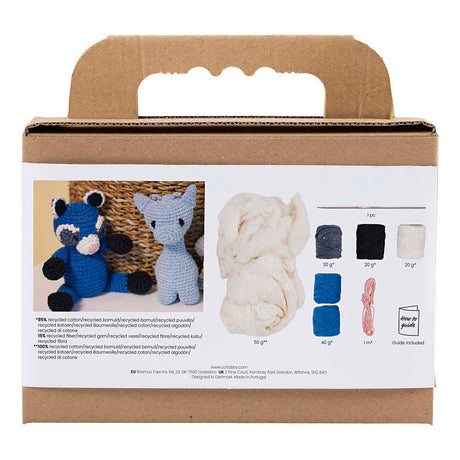 Creativ Company Hobby-Set Amigurumi, Waschbär, Schwarz, Blau, 1 Box