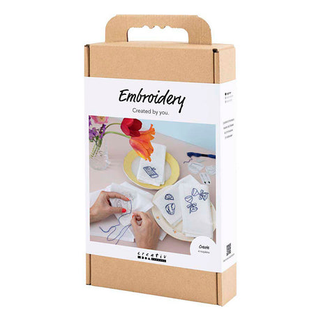 Creativ Company Hobby-Set Stickerei, Servietten, gebrochenes Weiß, 1 Box