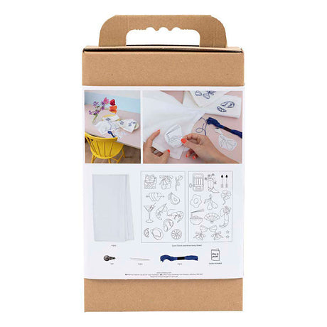 Creativ Company Hobby-Set Stickerei, Servietten, gebrochenes Weiß, 1 Box