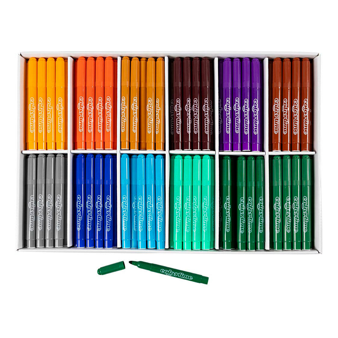 Colortime-Marker, Strichstärke 5 mm, zusätzliche Farben, 12x24 Stück, 1 Box